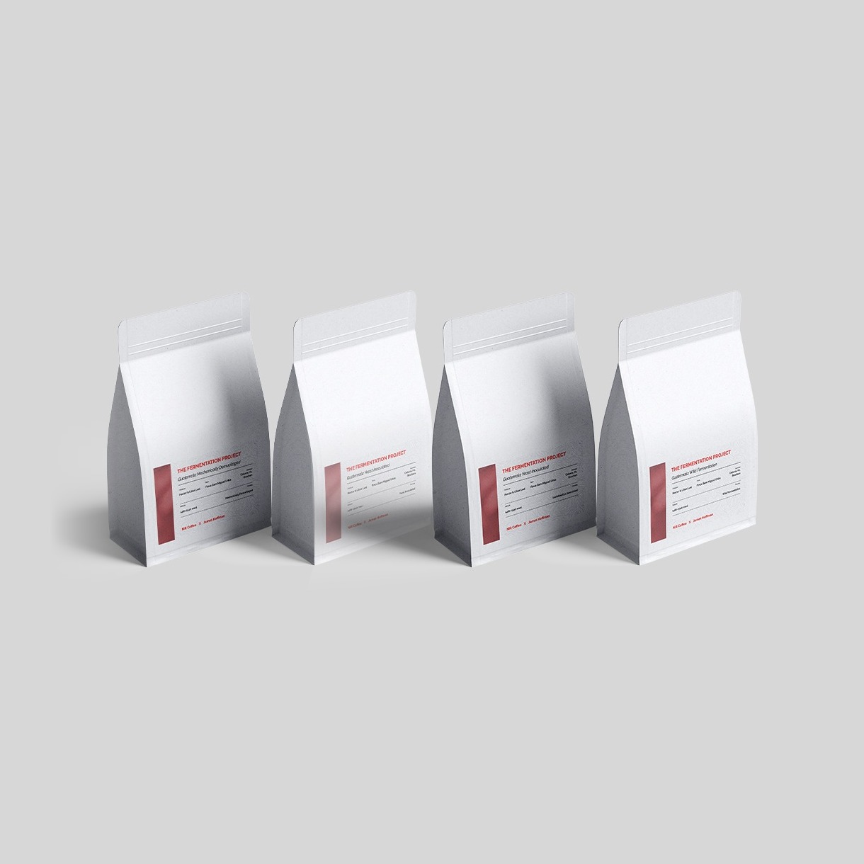 The Fermentation Project 2026 tasting kit — four 100 g coffee bags